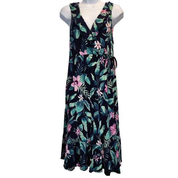 Old Navy Maternity‎ Woman Dress Size M Ruffled Waist-Defined Faux-Wrap Dress - Picture 1 of 9